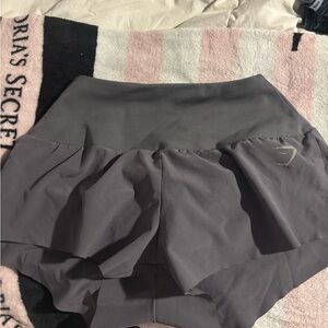 Gymshark Women's Gray Ruffle Skort with Logo